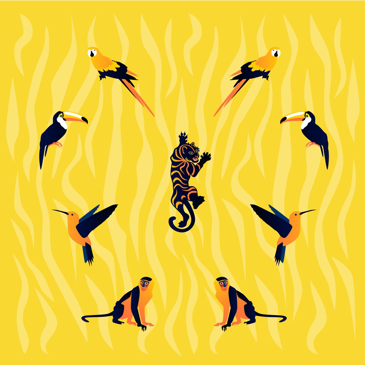 dieren-geel-zwart door Claire Huntley
