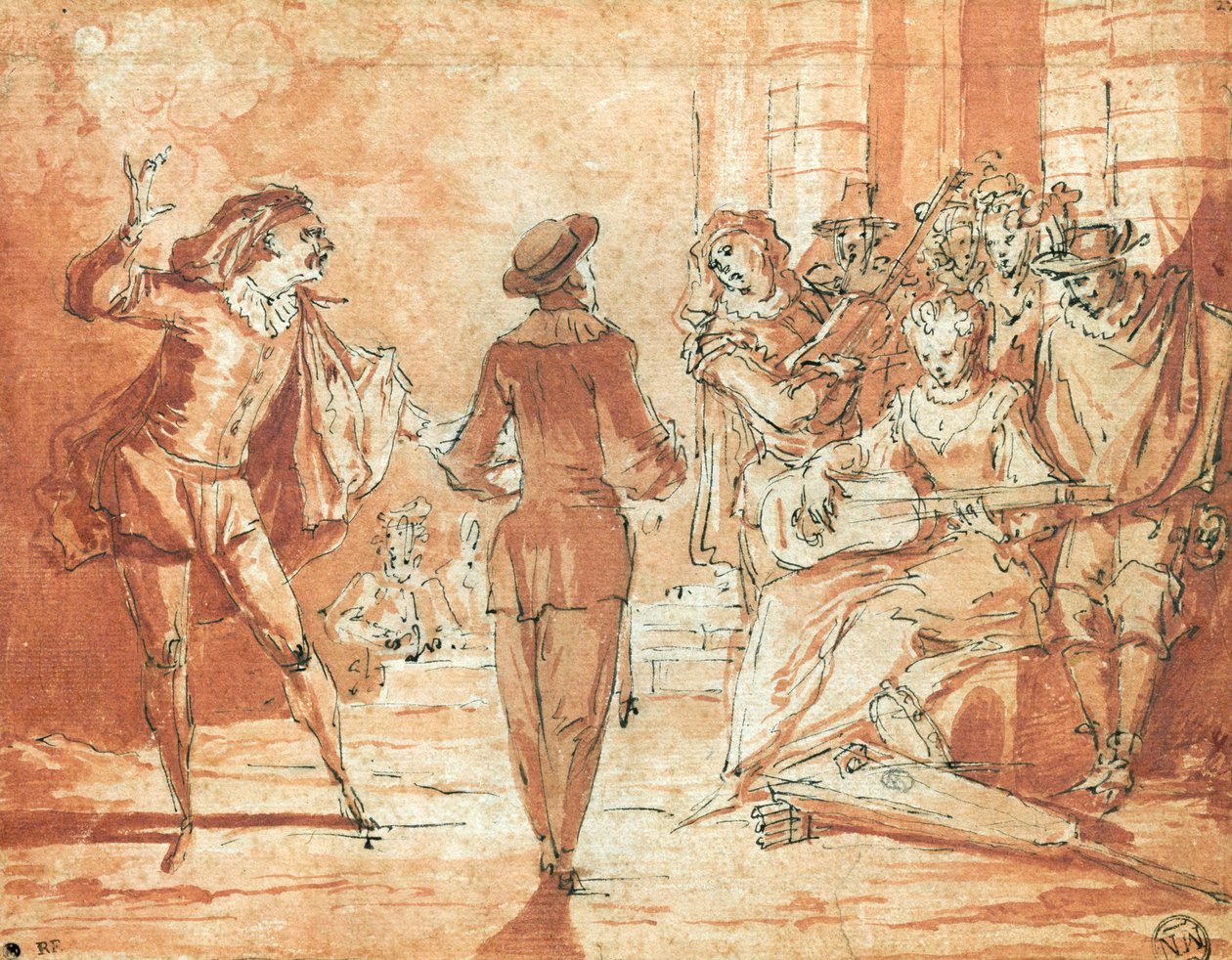 Theaterscène door Claude Gillot