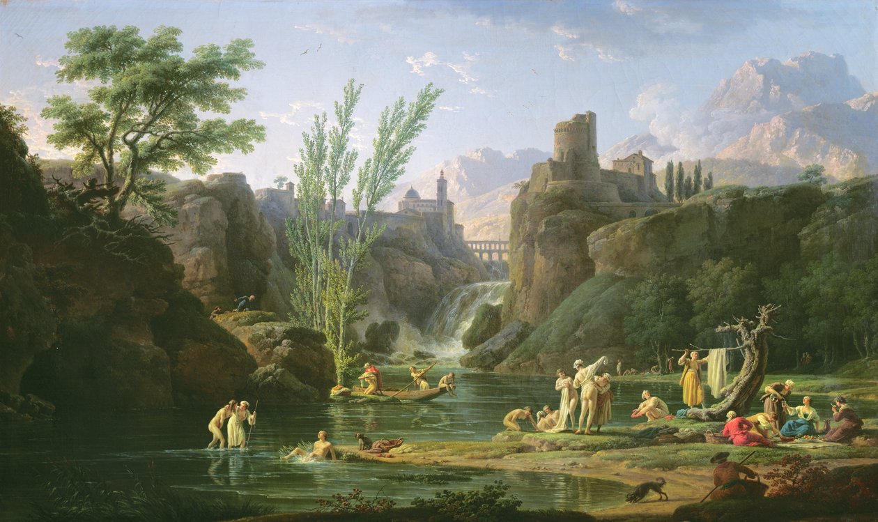 Ochtend, de baders, 1772 door Claude Joseph Vernet