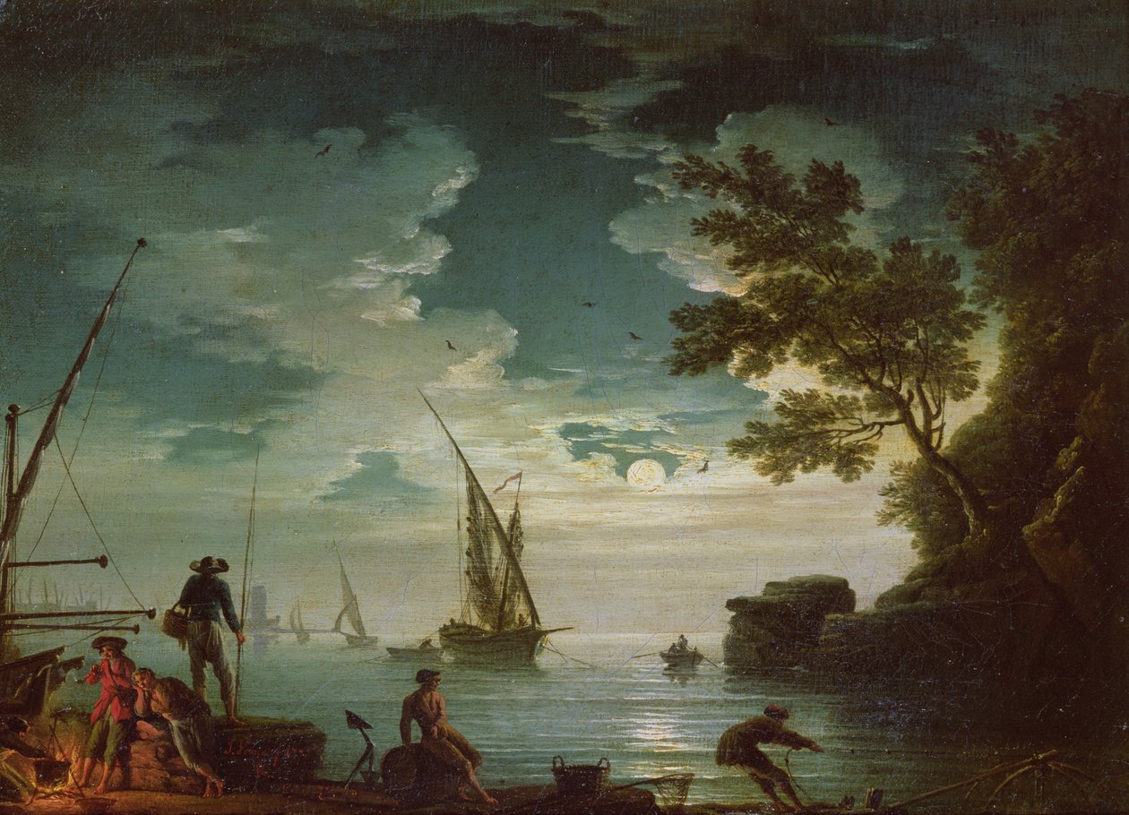 Zeegezicht, Maanlicht, 1772 door Claude Joseph Vernet