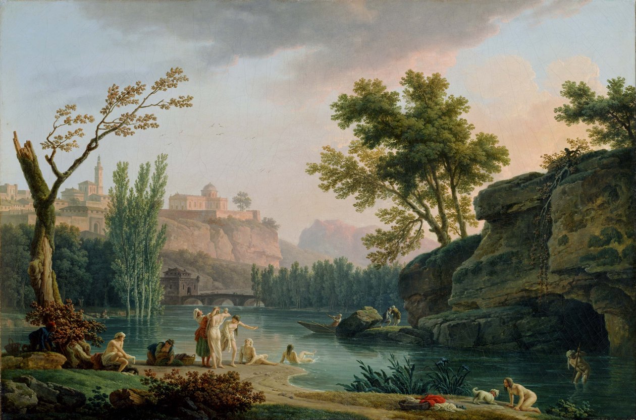 Zomeravond, landschap in Italië door Claude Joseph Vernet