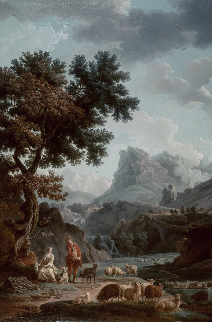 De Alpenherderin door Claude Joseph Vernet