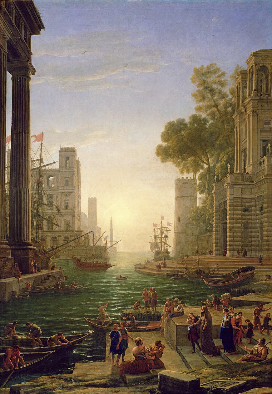 Inscheping van St. Paula Romana in Ostia door Claude Lorrain