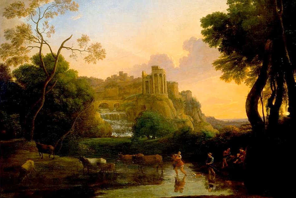 Ideaal uitzicht op Tivoli door Claude Lorrain