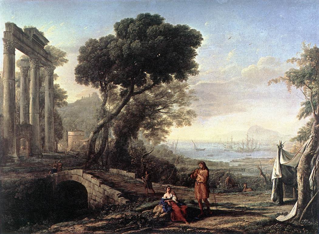 Italiaans kustlandschap door Claude Lorrain