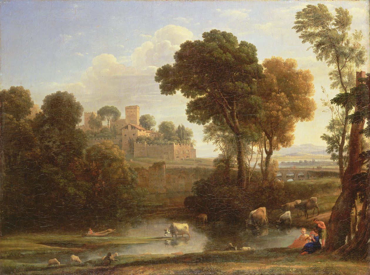 Italiaans landschap, 1648 door Claude Lorrain