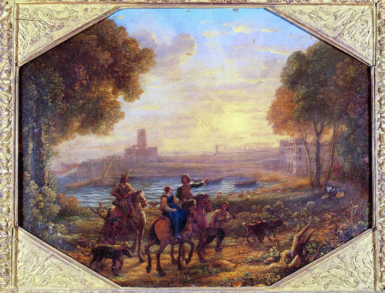 Landschap met de haven van Santa Marinella (dichtbij Civitavecchia), c. 1639-40 door Claude Lorrain