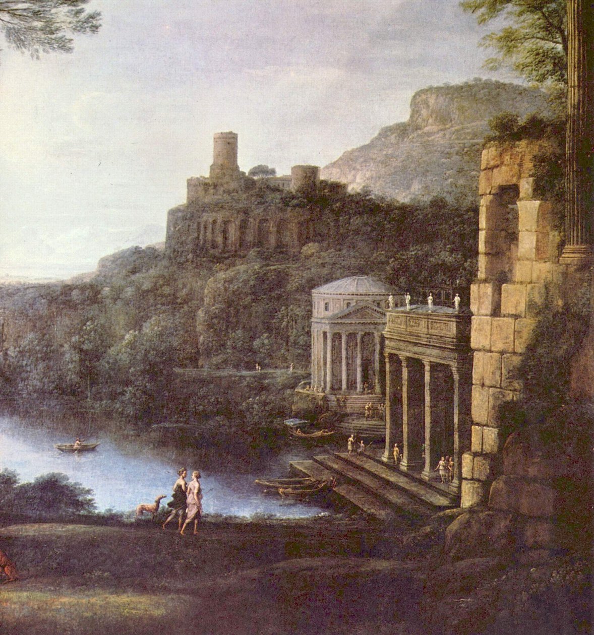 Landschap met de nimf Egeria en koning Numa door Claude Lorrain
