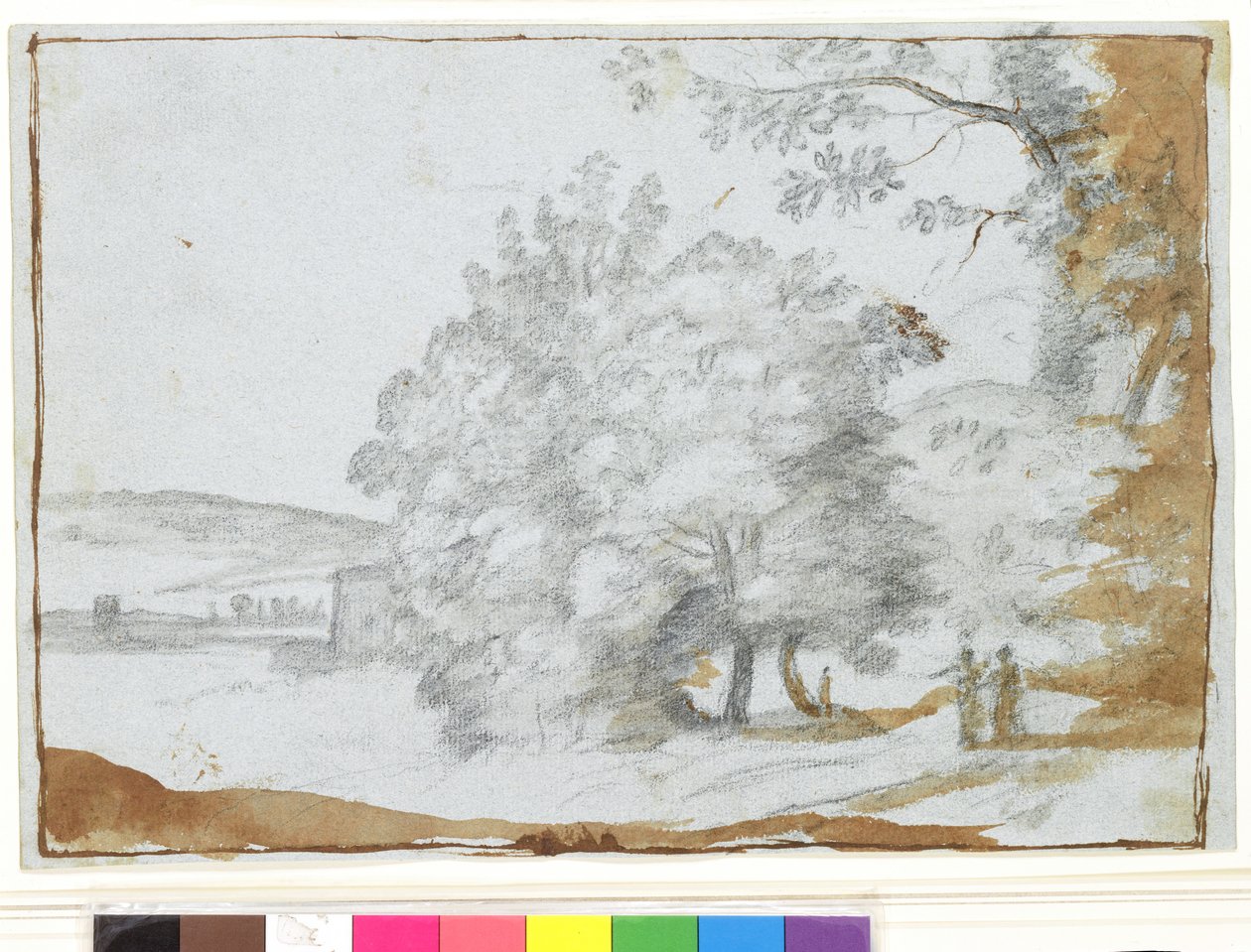 Zonnig landschap met bomen door Claude Lorrain