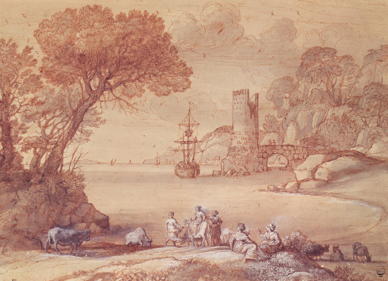 De verkrachting van Europa, 1655 door Claude Lorrain