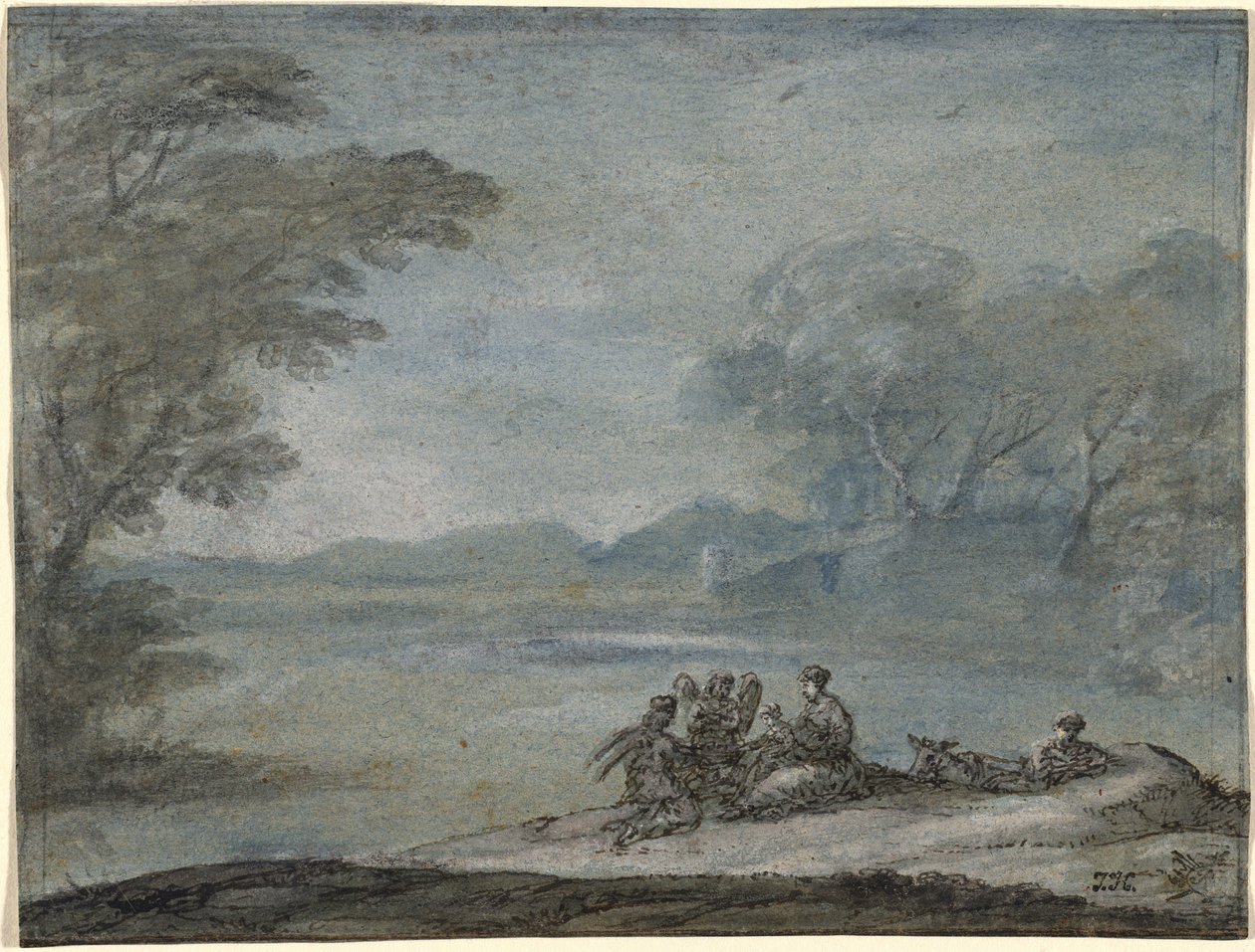 De rust tijdens de vlucht naar Egypte door Claude Lorrain