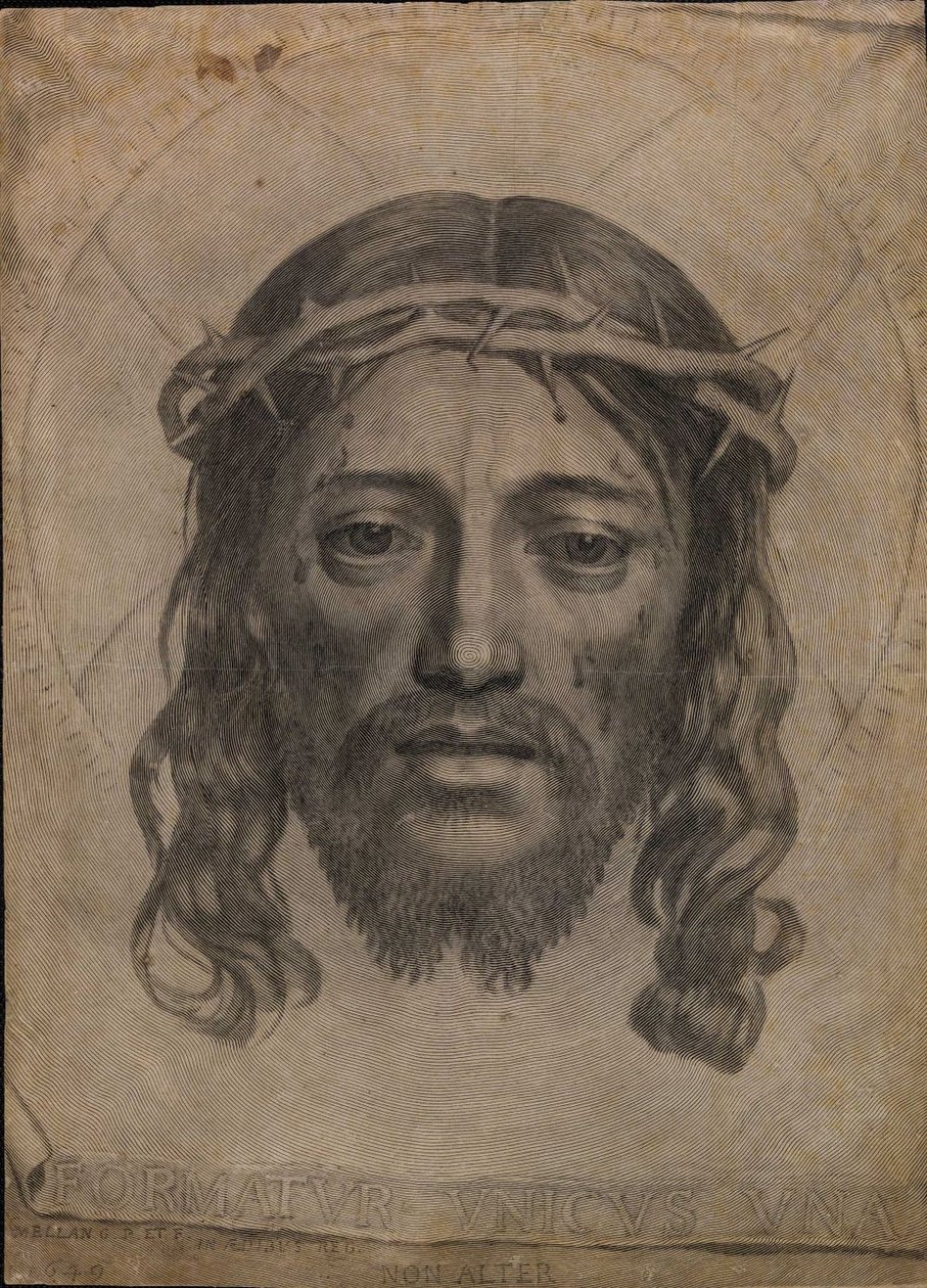 Sint Veronica van Jezus Christus door Claude Mellan