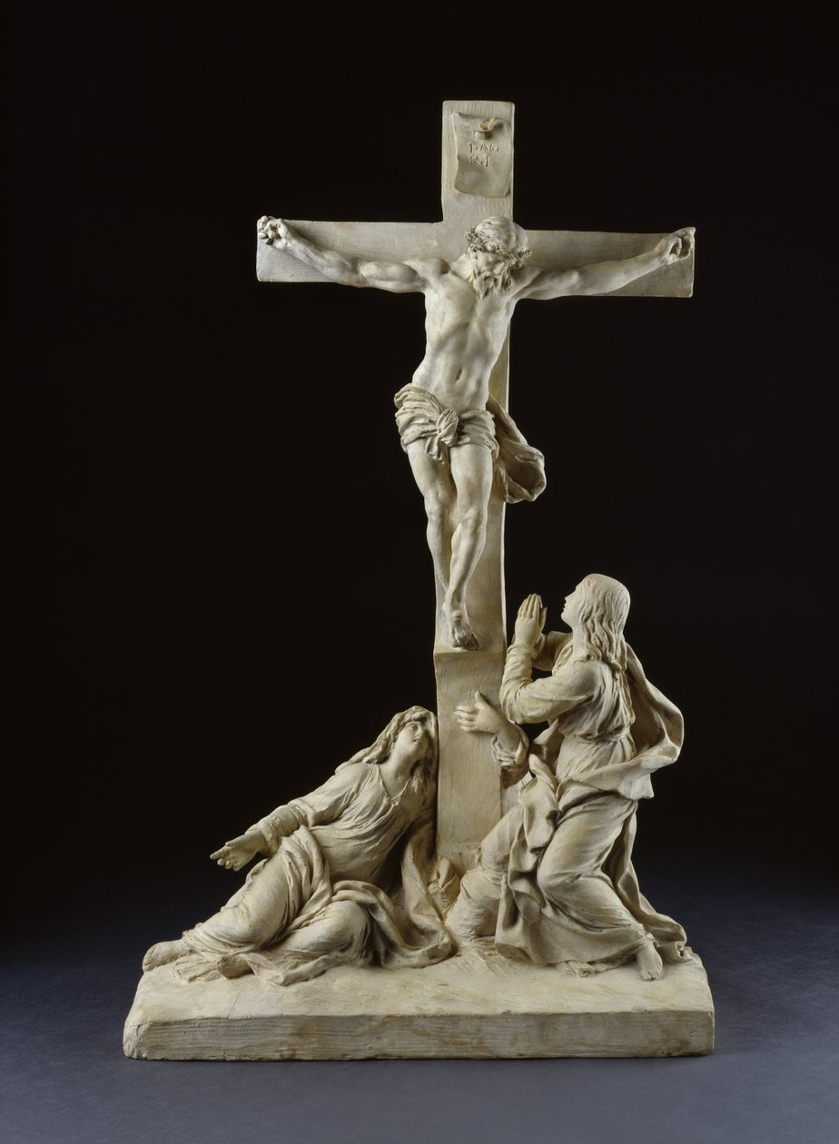 Kruisiging, met de Maagd Maria en Sint Johannes de Evangelist, 1785 door Claude Michel Clodion