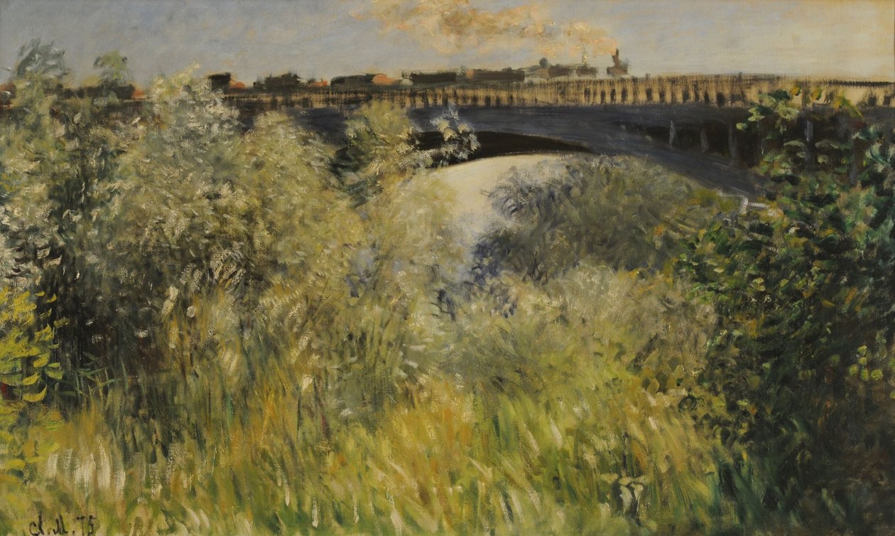 De brug van Argenteuil door Claude Monet