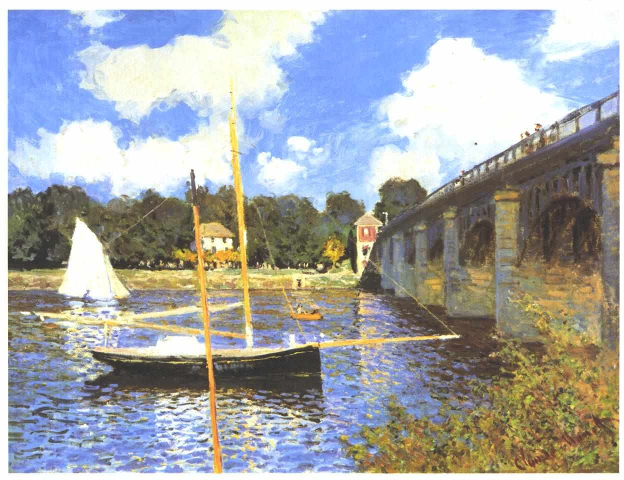 De verkeersbrug, Argenteuil door Claude Monet