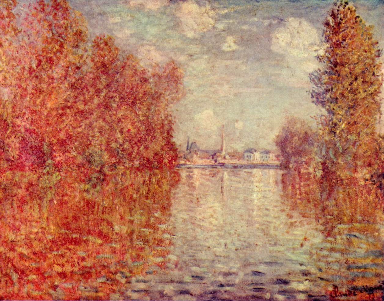 Herfsteffect bij Argenteuil door Claude Monet