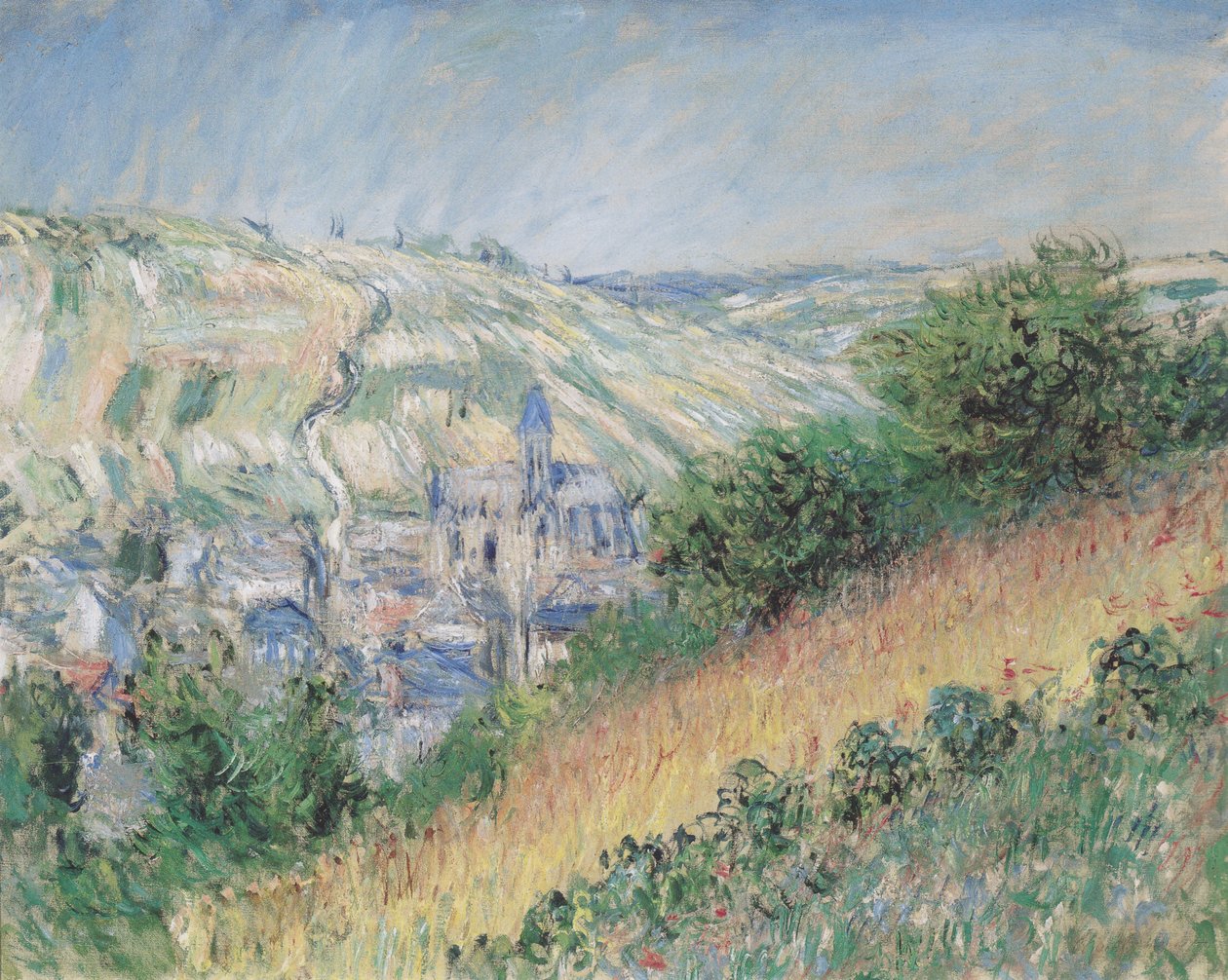 Uitzicht op Vétheuil door Claude Monet