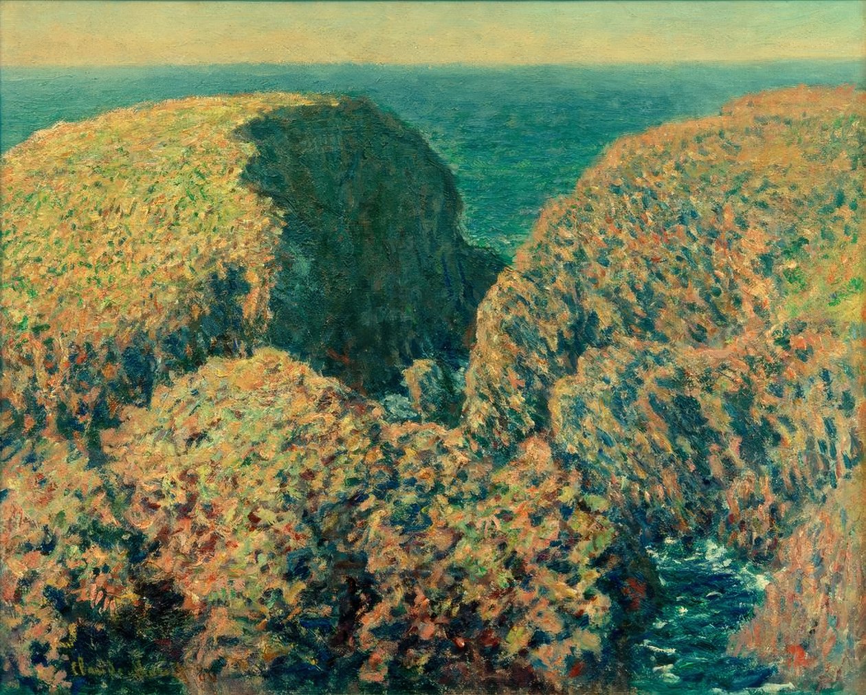Rotsblokken, Belle-Ile door Claude Monet