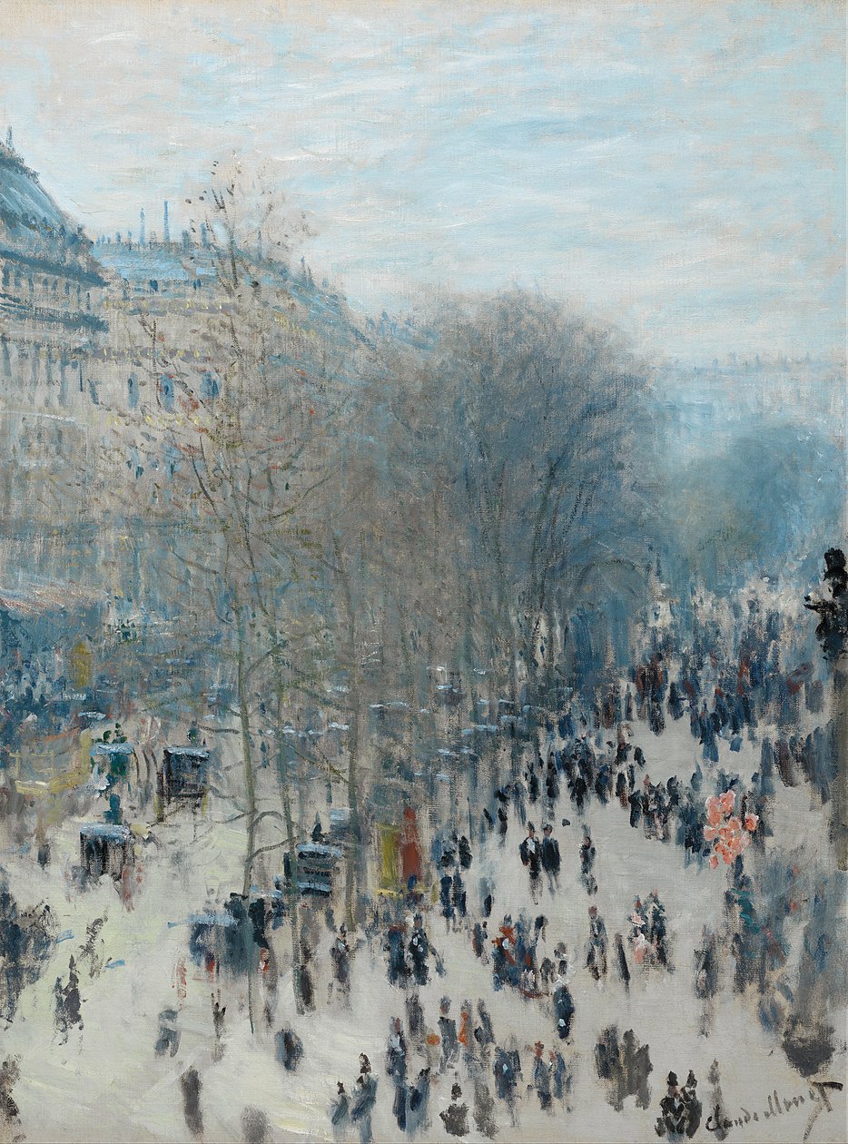 Boulevard des Capucines, 1873-4 door Claude Monet