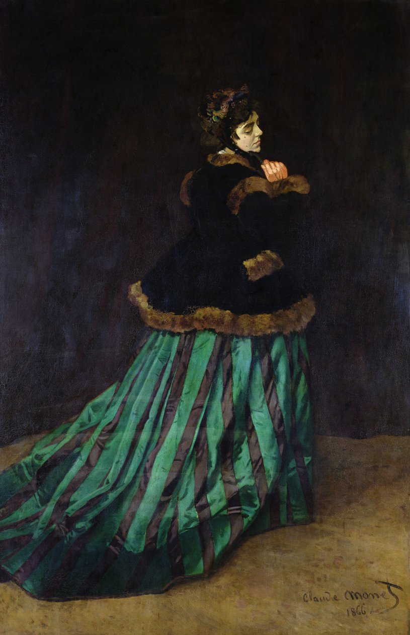 Camille, of De Vrouw in de Groene Jurk, 1866 door Claude Monet