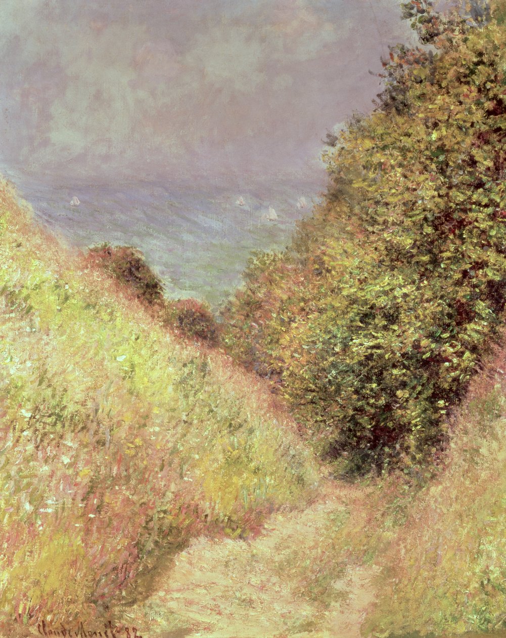 Chemin de la Cavee, Pourville, 1882 door Claude Monet