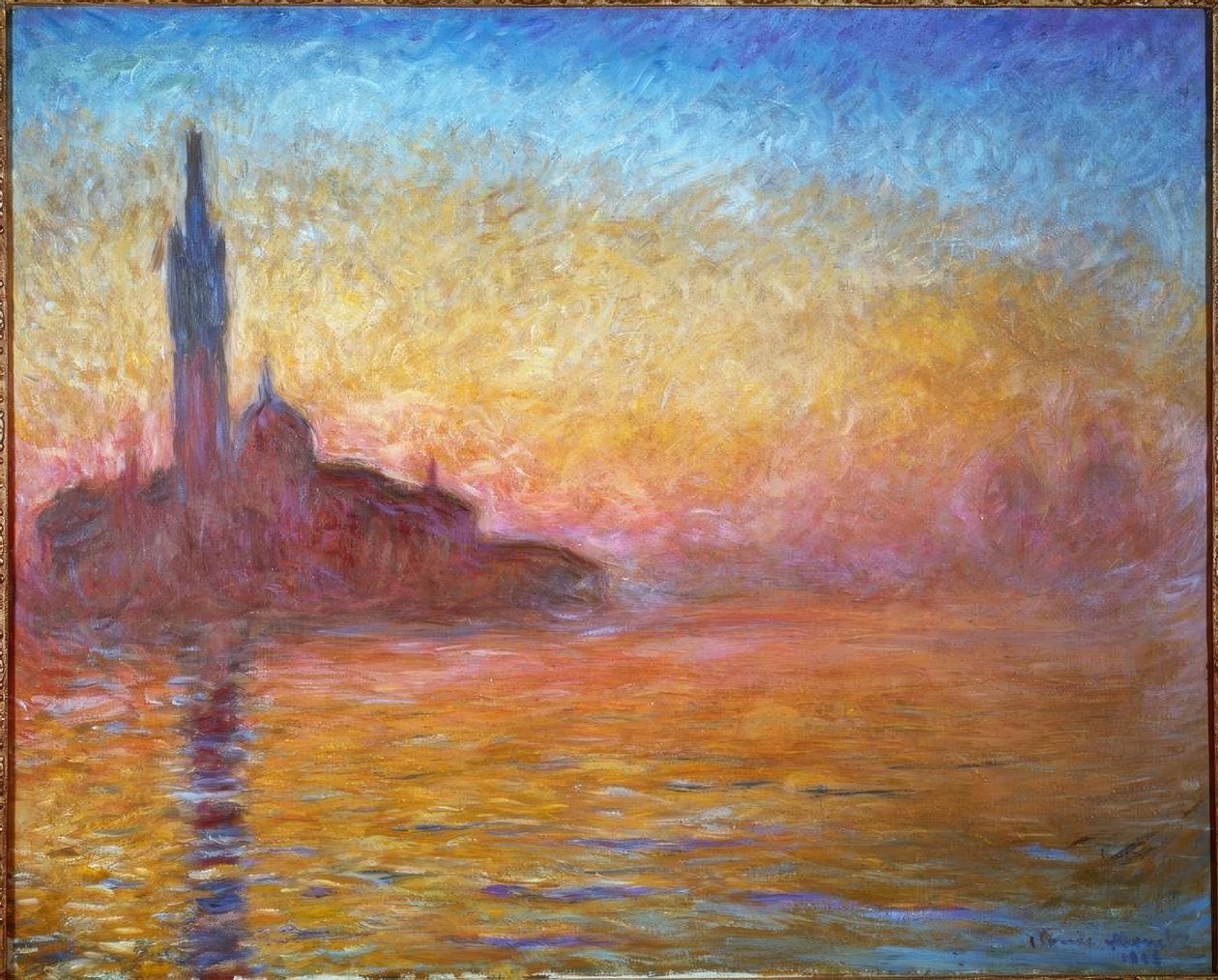 Schemering in Venetië door Claude Monet