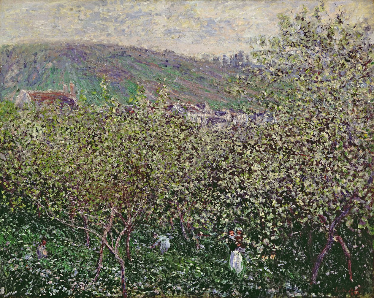 Fruitplukkers, 1879 door Claude Monet