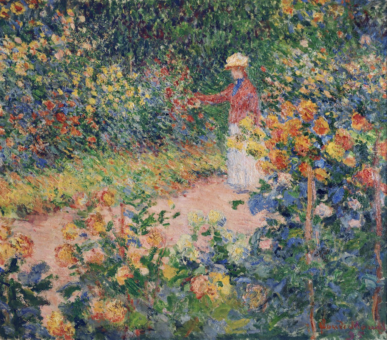 Tuin in Giverny, 1895 door Claude Monet