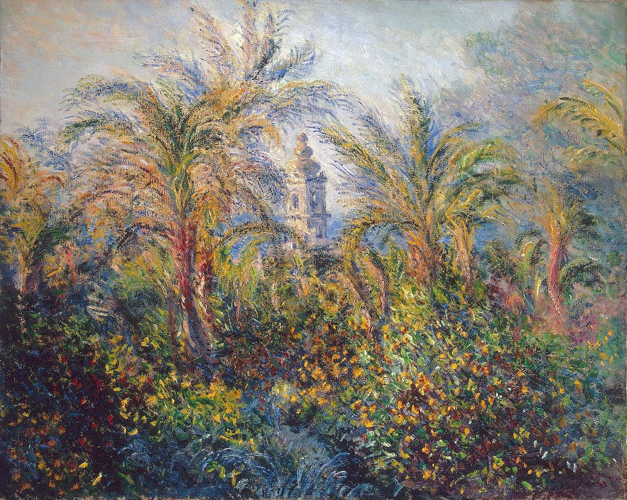 Tuin in Bordighera, indruk van de ochtend, 1884 door Claude Monet
