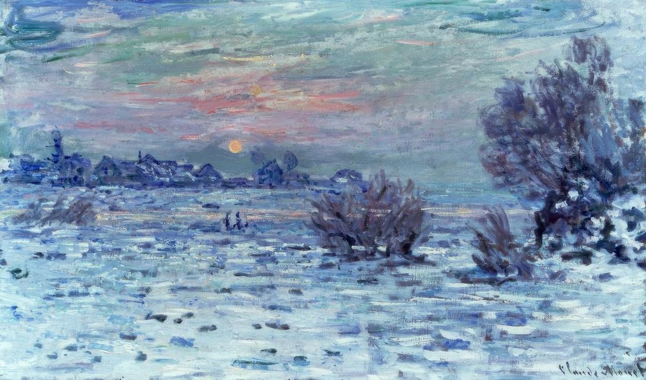 Winter op de Seine, Lavacourt door Claude Monet
