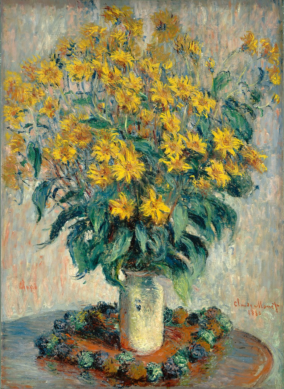 Jeruzalem artisjok bloemen, 1880 door Claude Monet