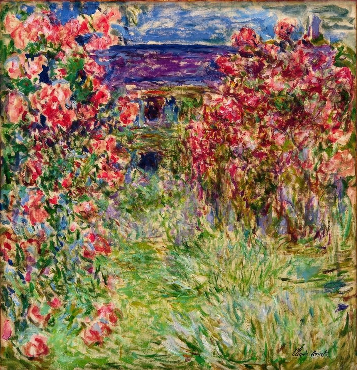 Het huis in de rozen door Claude Monet