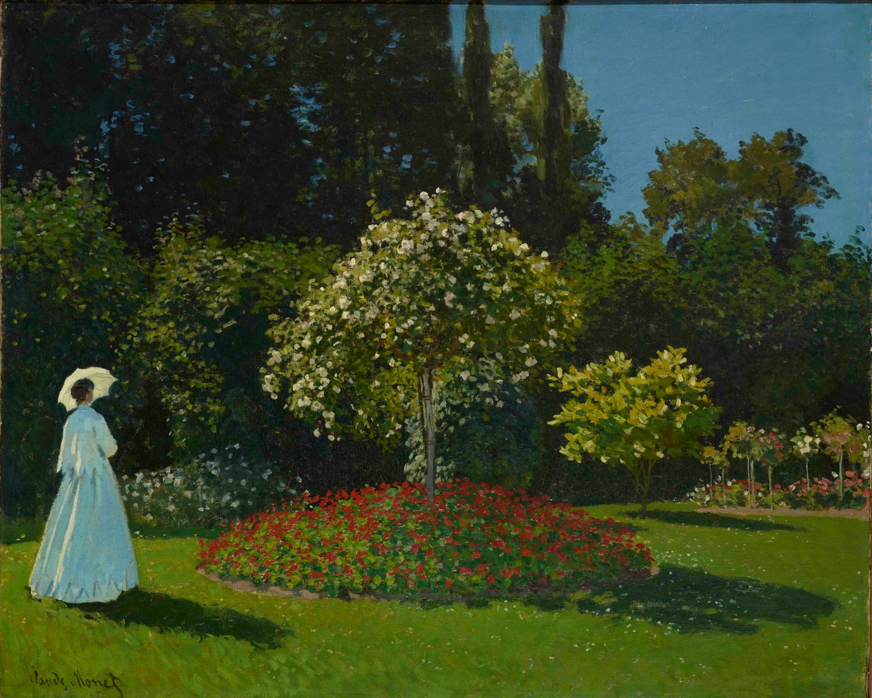 Dame in de tuin door Claude Monet