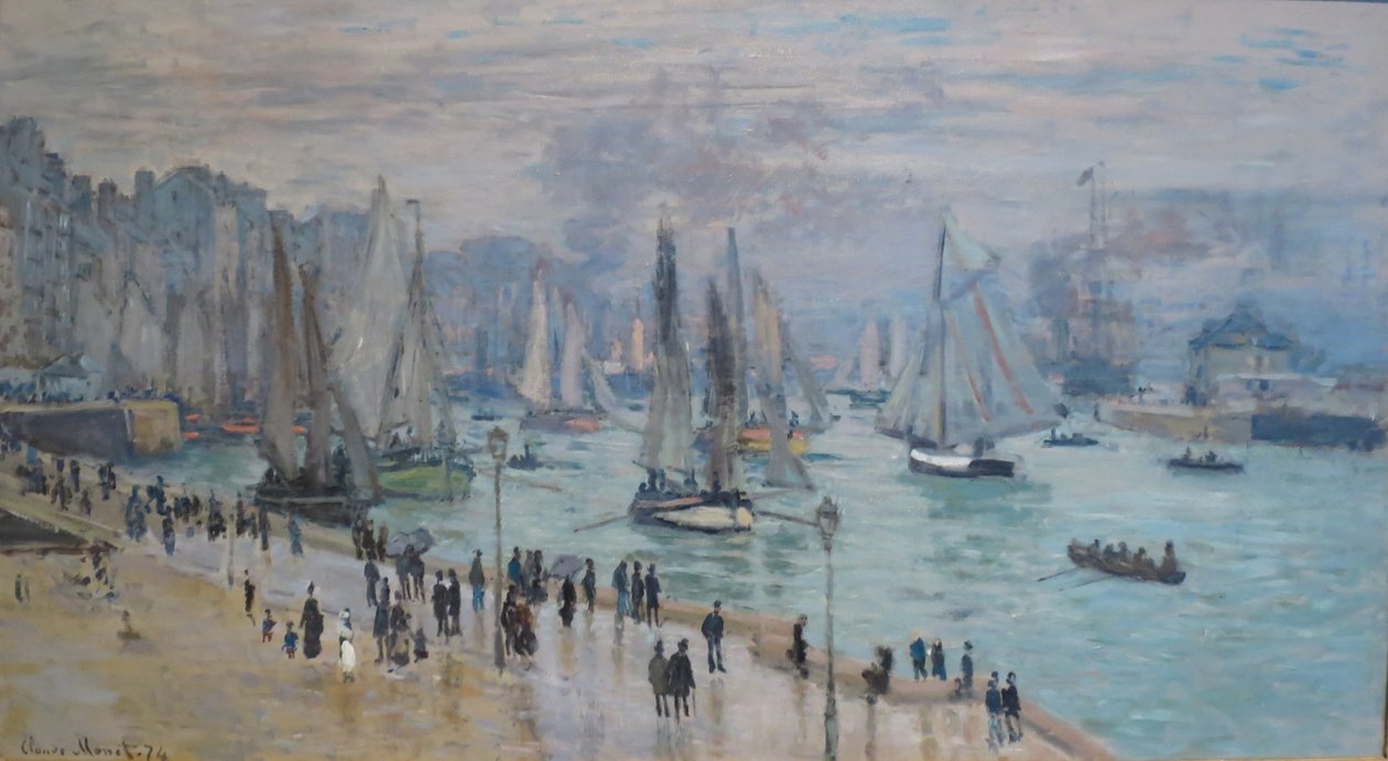 Le Havre, Vissersboten die de Haven Verlaten door Claude Monet