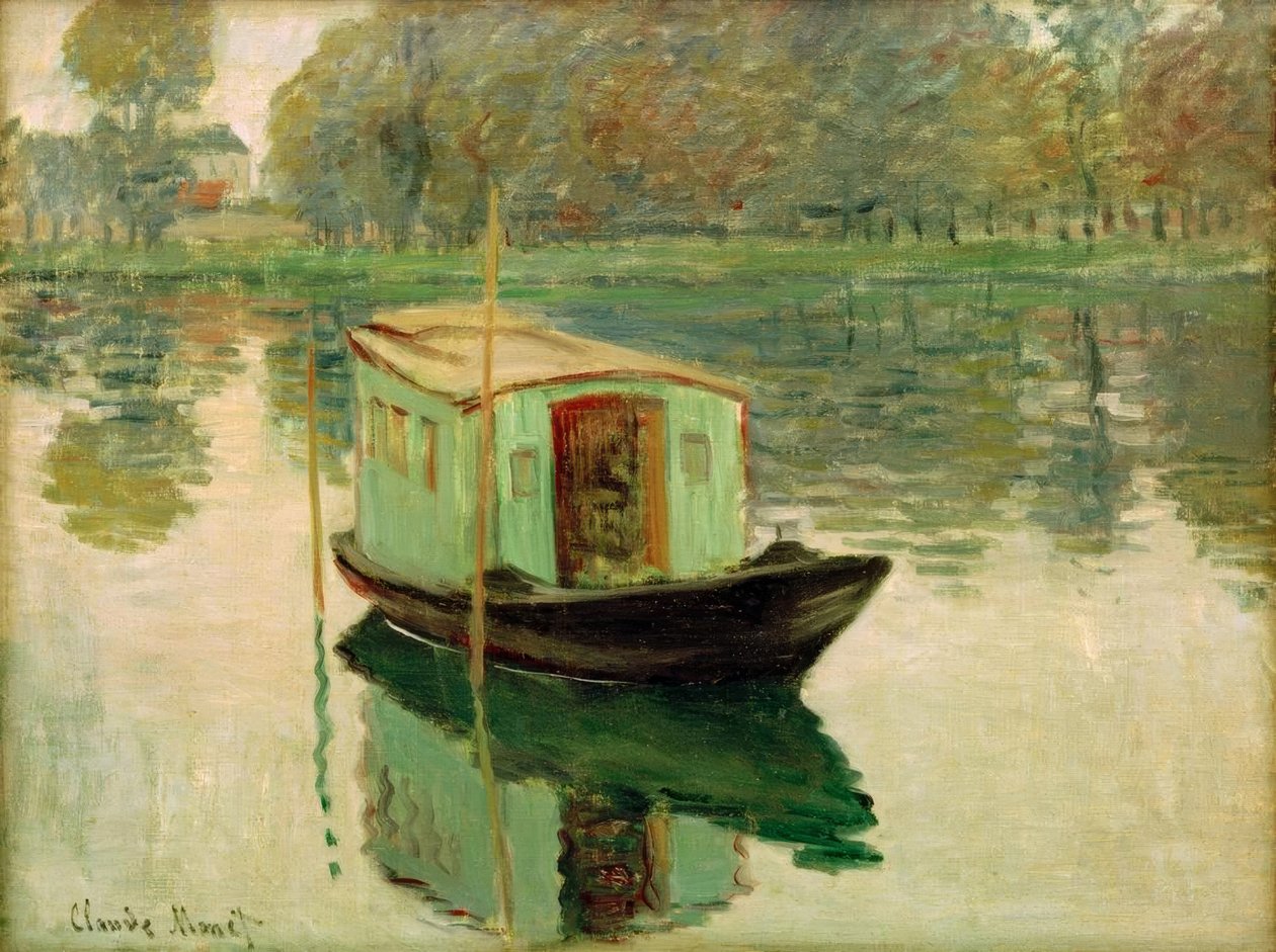 Het atelierboot door Claude Monet