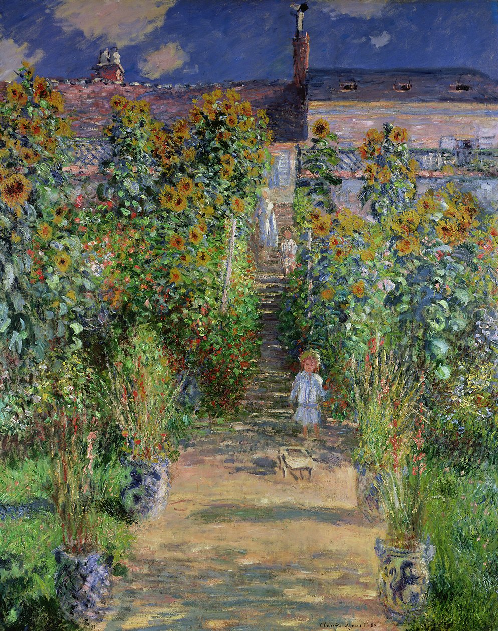 Monets tuin in Vétheuil (1880) door Claude Monet