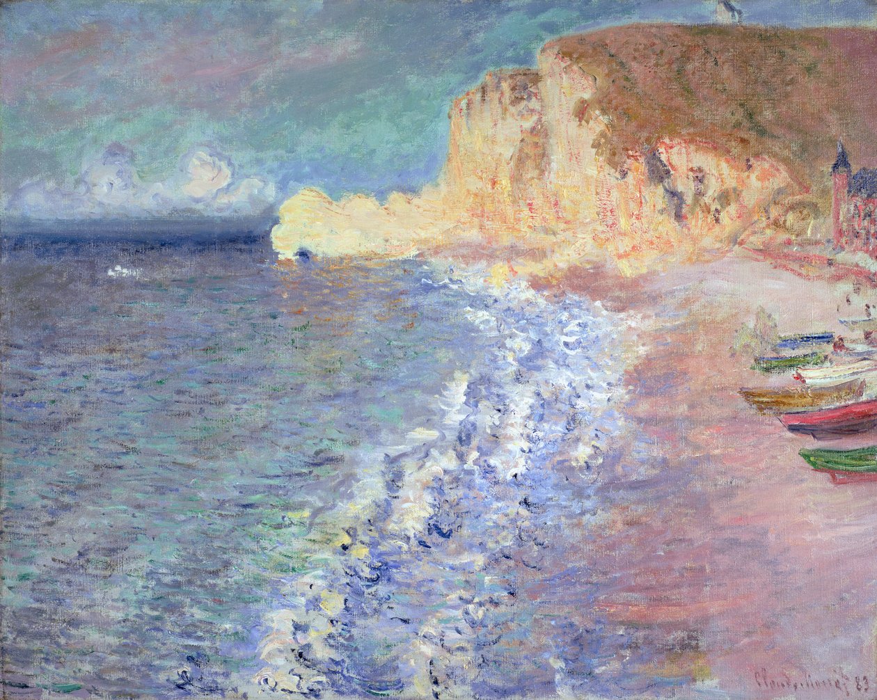 Ochtend in Etretat, 1883 door Claude Monet