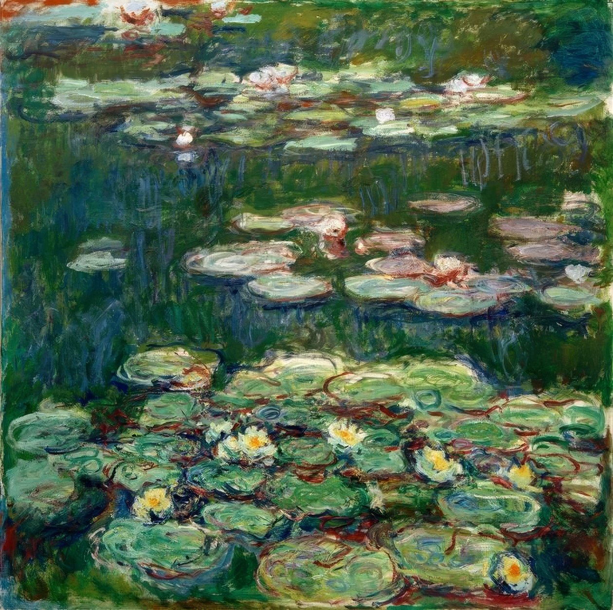 Witte en gele waterlelies door Claude Monet