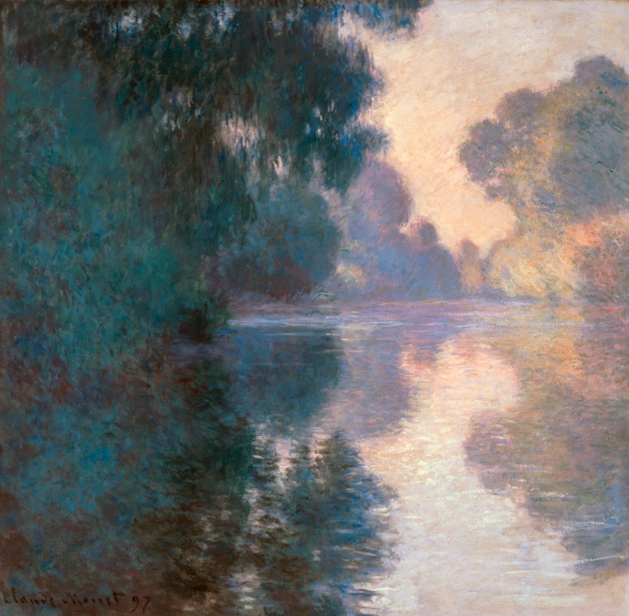 Populieren aan de Rivier Epte door Claude Monet
