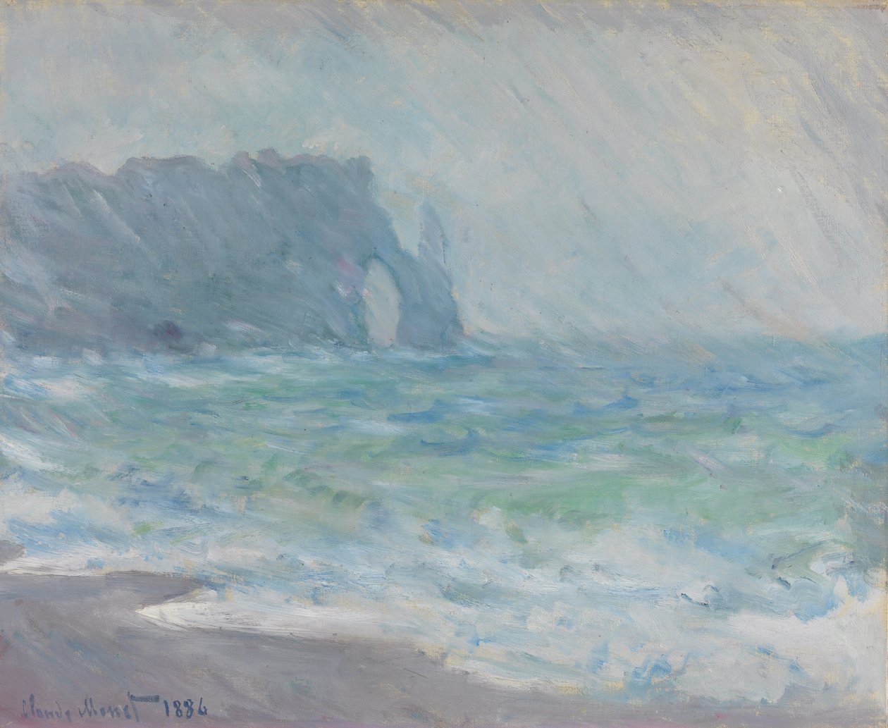 Regenweer, Etretat door Claude Monet