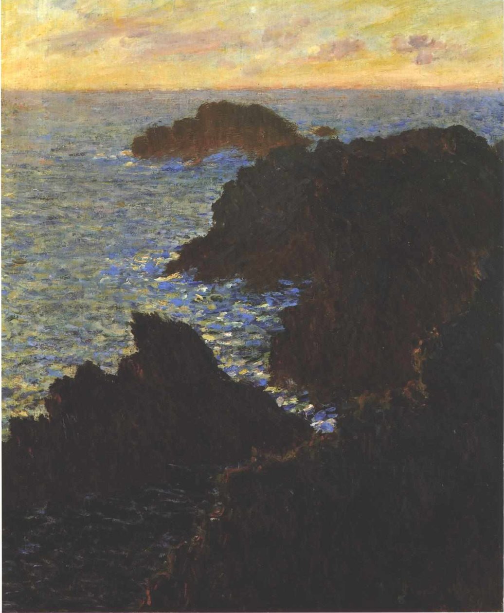 Rotsen bij Belle-Isle, Port-Domois door Claude Monet
