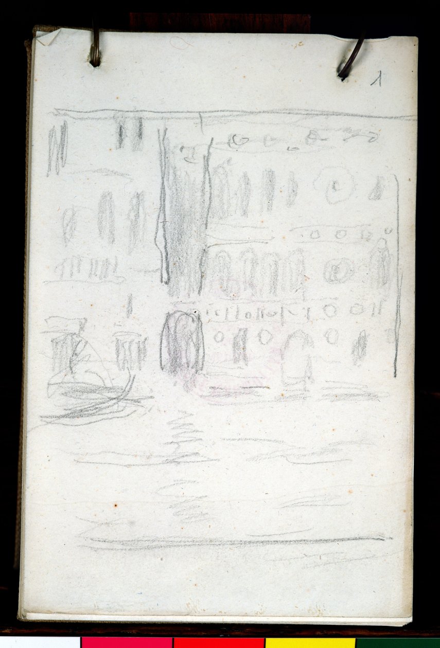 Schets van Palazzo Dario door Claude Monet