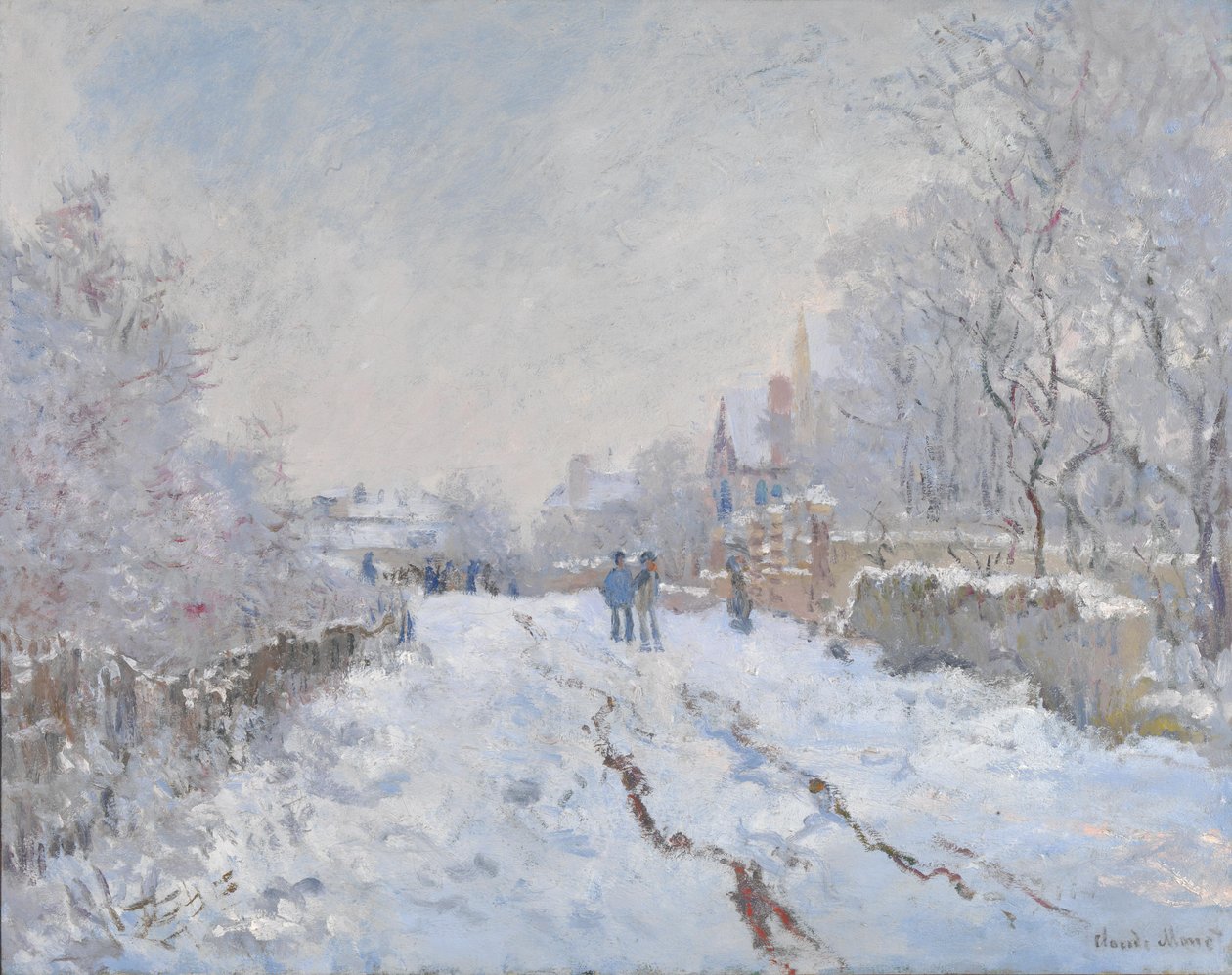 Sneeuwscène bij Argenteuil door Claude Monet