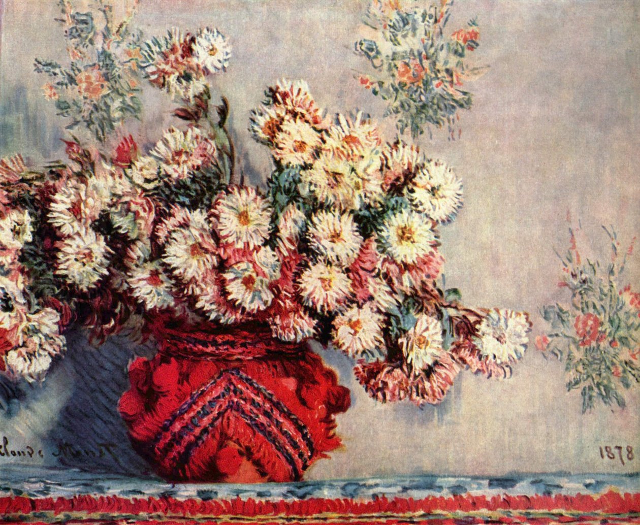 Stilleven met Chrysanten door Claude Monet