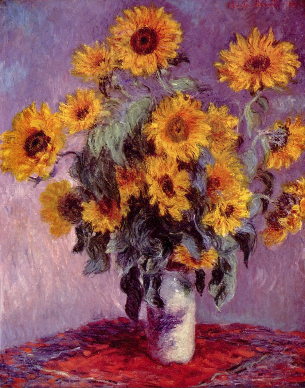 Stilleven met zonnebloemen door Claude Monet