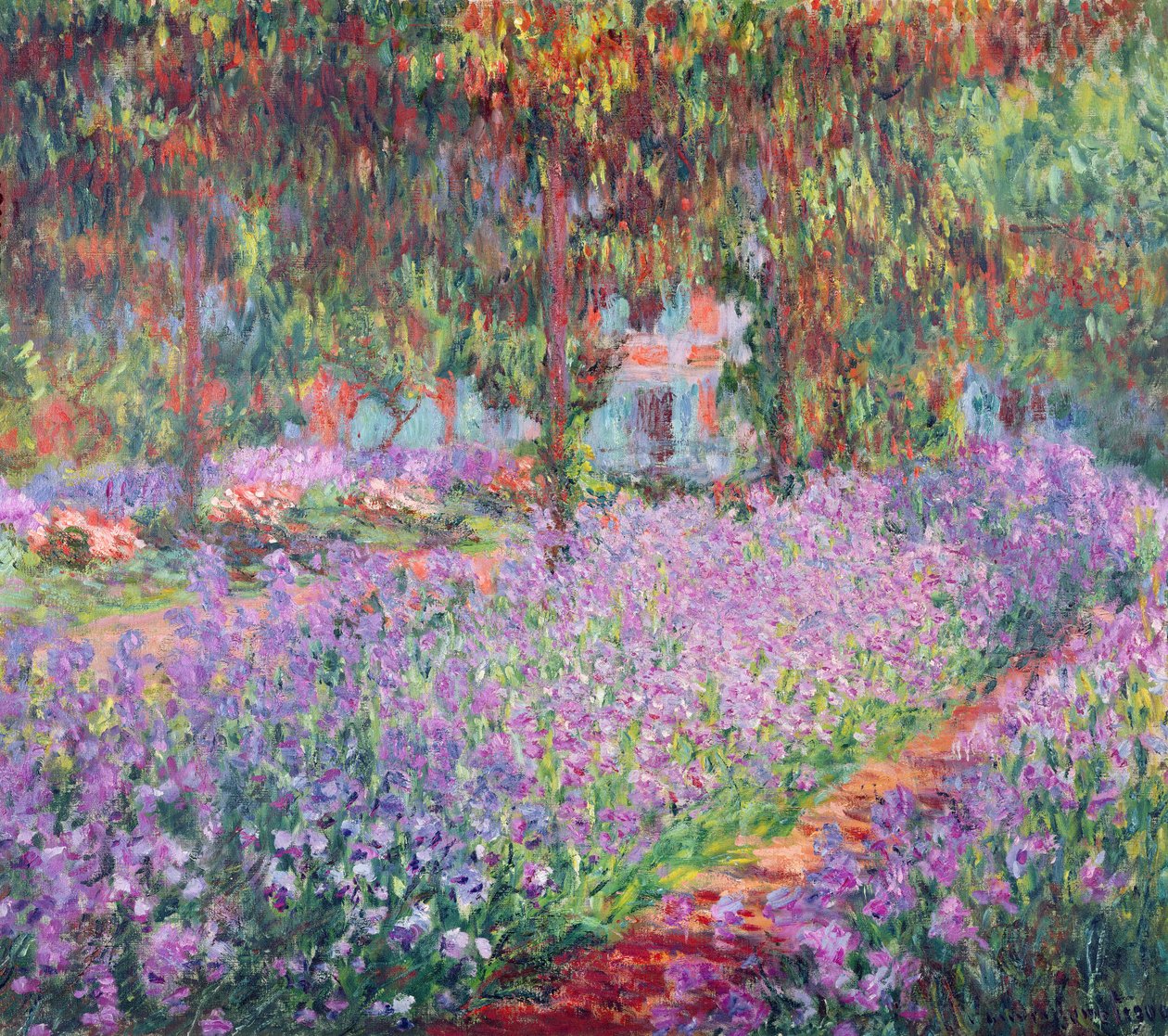 De tuin van de kunstenaar in Giverny, 1900 door Claude Monet