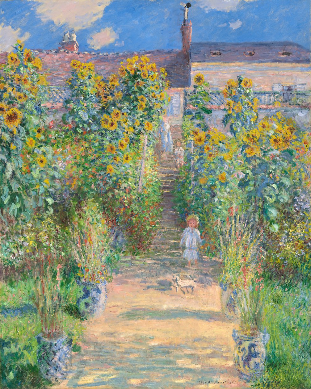 De tuin van de kunstenaar in Vetheuil, 1880 door Claude Monet