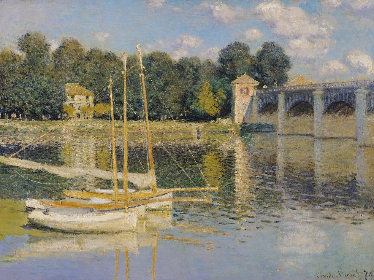 De brug bij Argenteuil, 1874 door Claude Monet