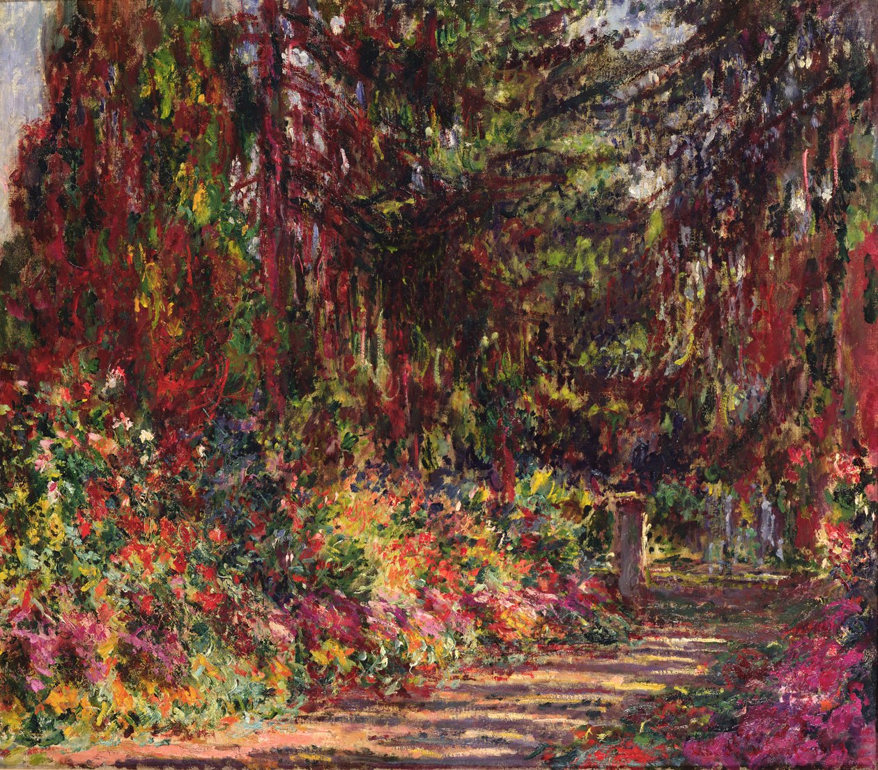 Het Tuinpad in Giverny door Claude Monet