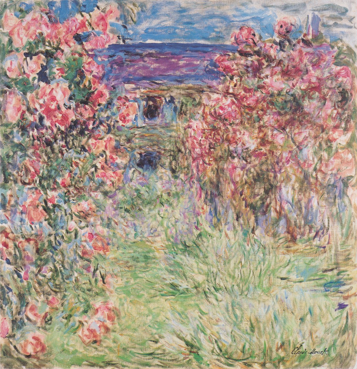 Het huis tussen de rozen door Claude Monet